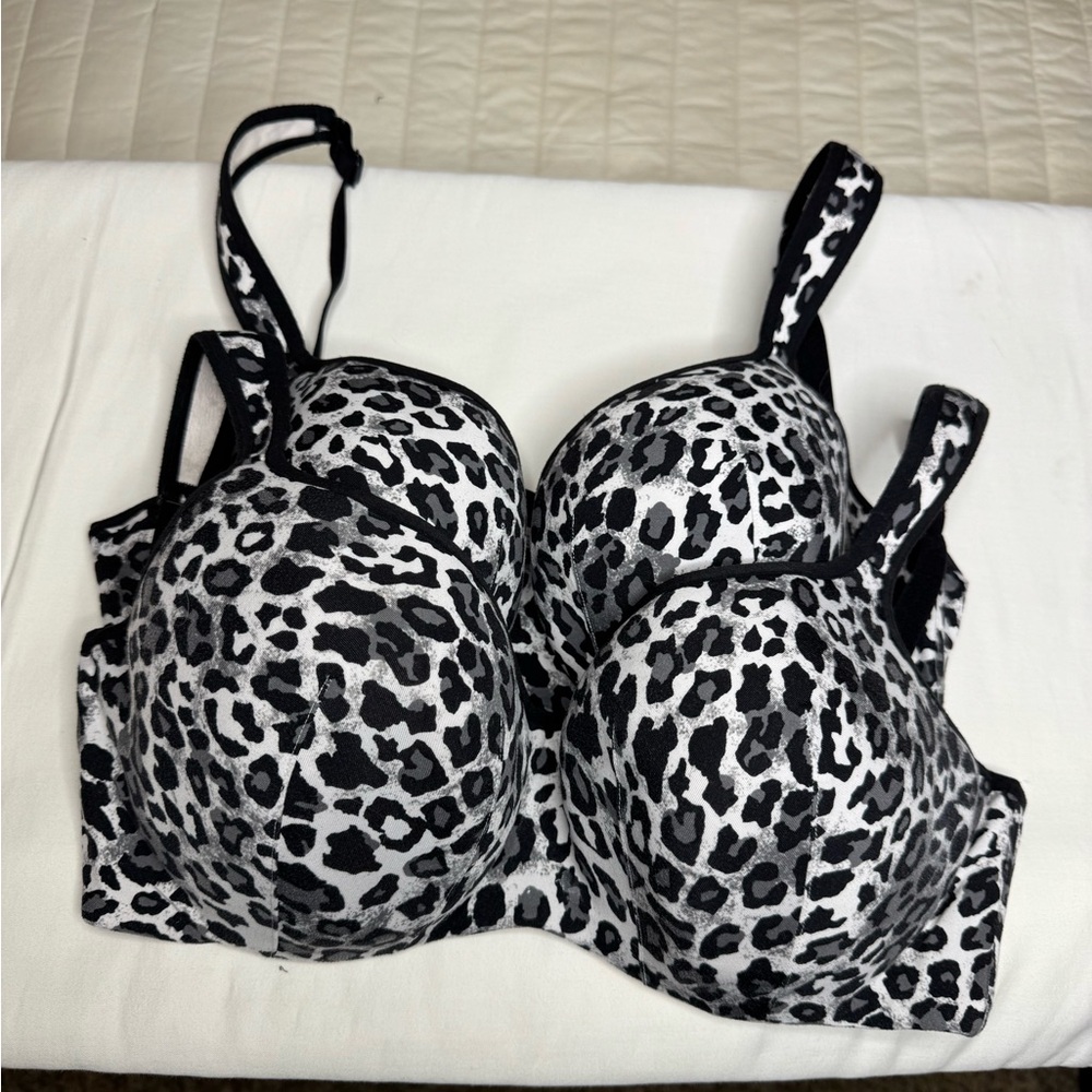 Cacique Black and White Animal Print Bra